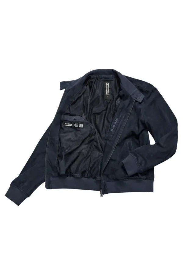 Bomber in pelle scamosciata friz