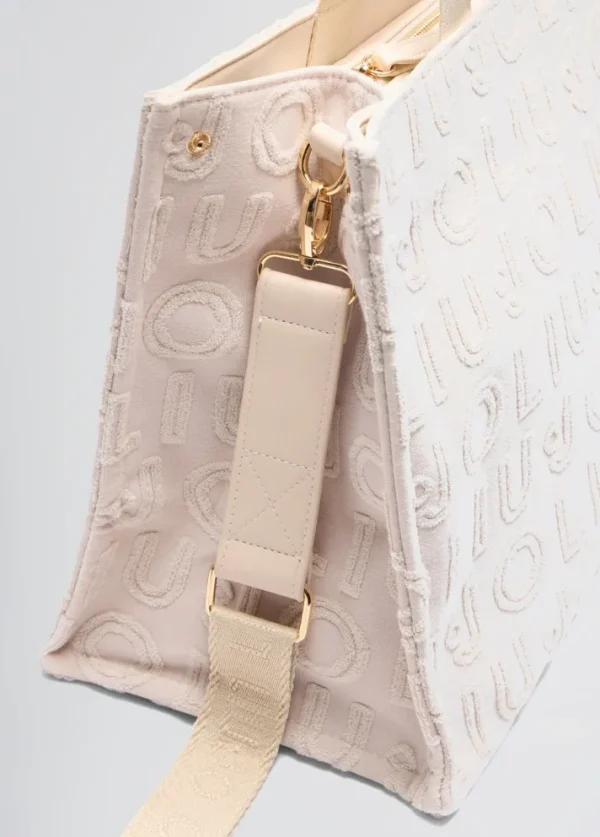 Borsa tote jacquard beige