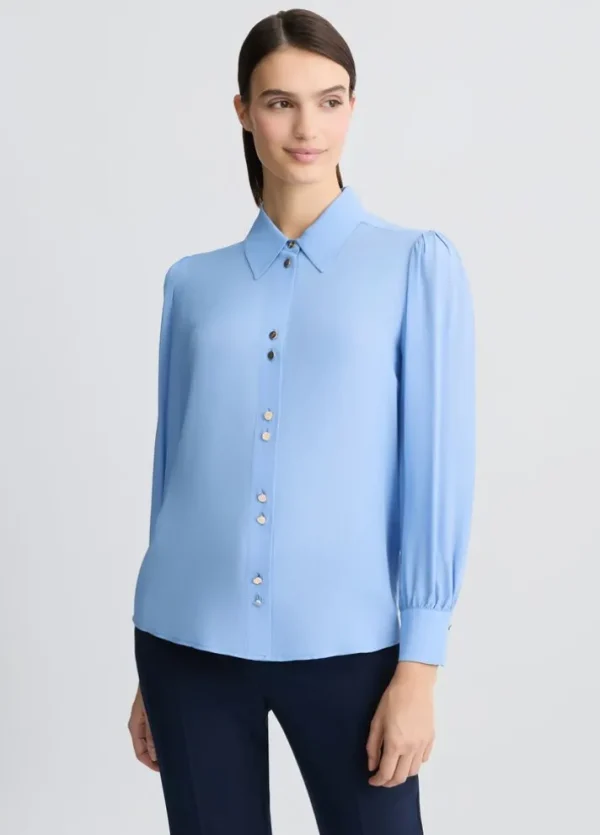 Camicia azzurra in viscosa