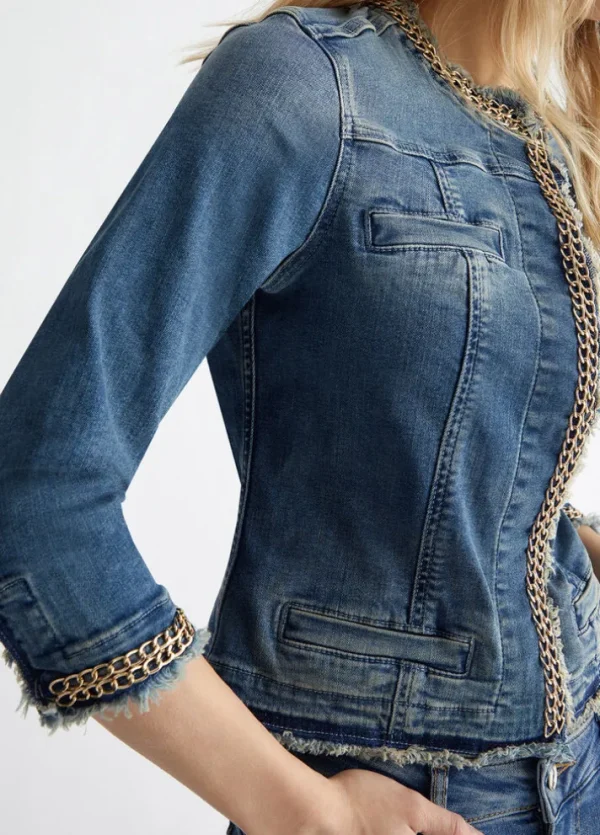 Giacca in denim con catena