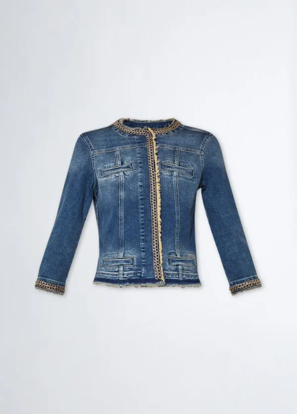 Giacca in denim con catena