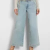 Jeans wide leg a vita media