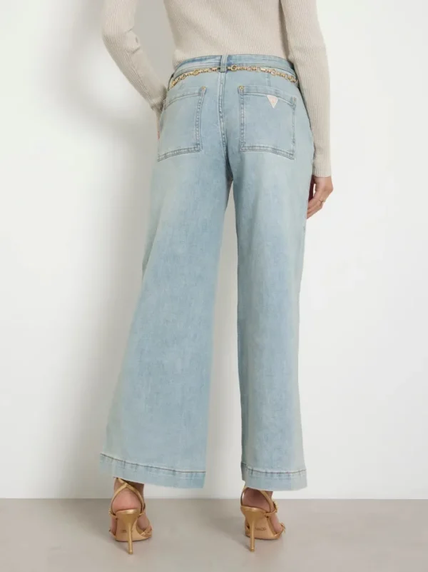 Jeans wide leg a vita media