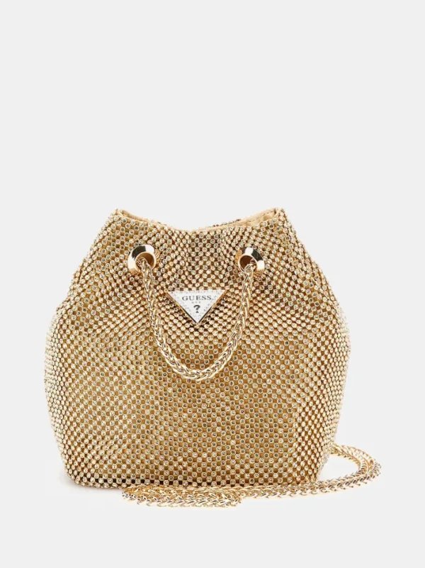 Mini borsa a secchiello lua strass