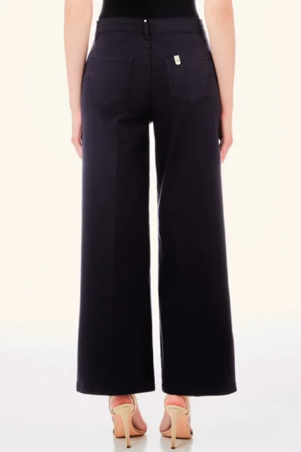 Pantalone bottom up flare cropped vita alta