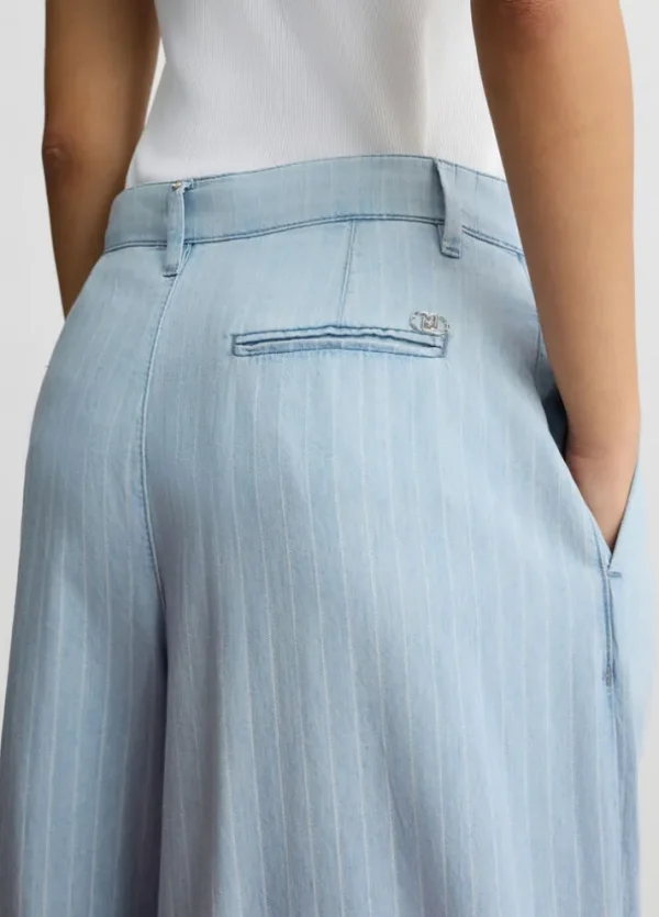 Pantaloni in denim gessato