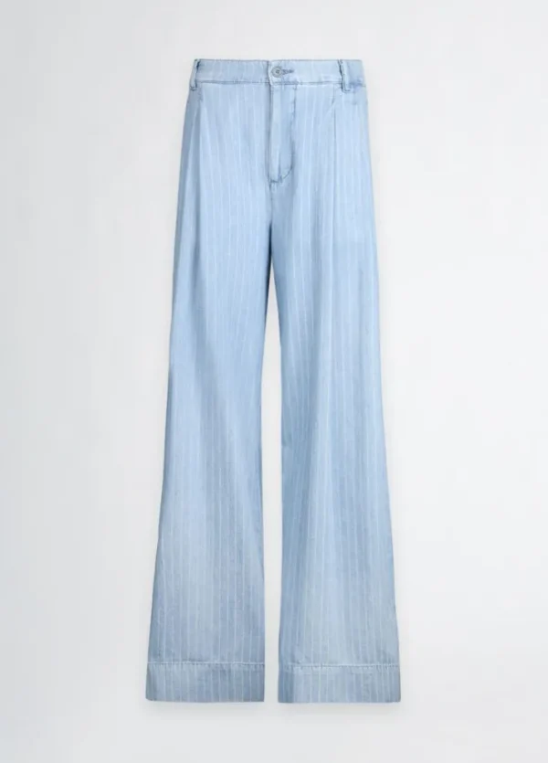 Pantaloni in denim gessato