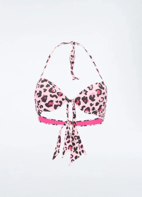 Top bikini push up animalier