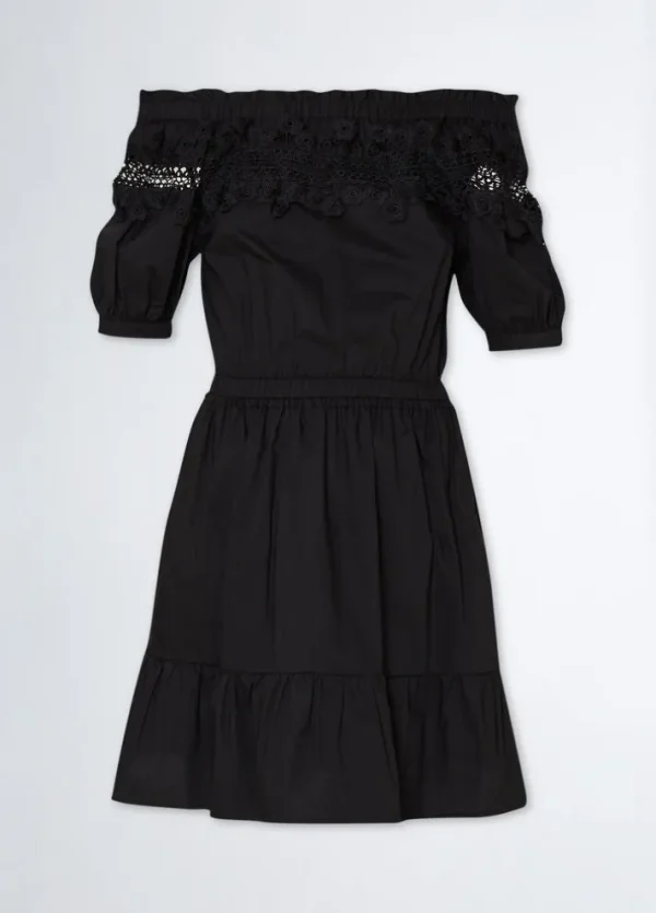 Vestito in popeline con pizzo